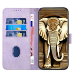 YX0060 Custodia in pelle per telefono con testa di elefante in rilievo con cordino, For iPhone 13 Pro Max, For iPhone 13 Pro, For iPhone 13