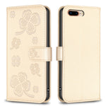 Custodia per telefono in pelle goffrata a quattro foglie, For iPhone 7 Plus / 8 Plus