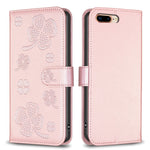 Custodia per telefono in pelle goffrata a quattro foglie, For iPhone 7 Plus / 8 Plus