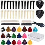 Set piroli e accessori per chitarra 50 in 1 in ABS argento