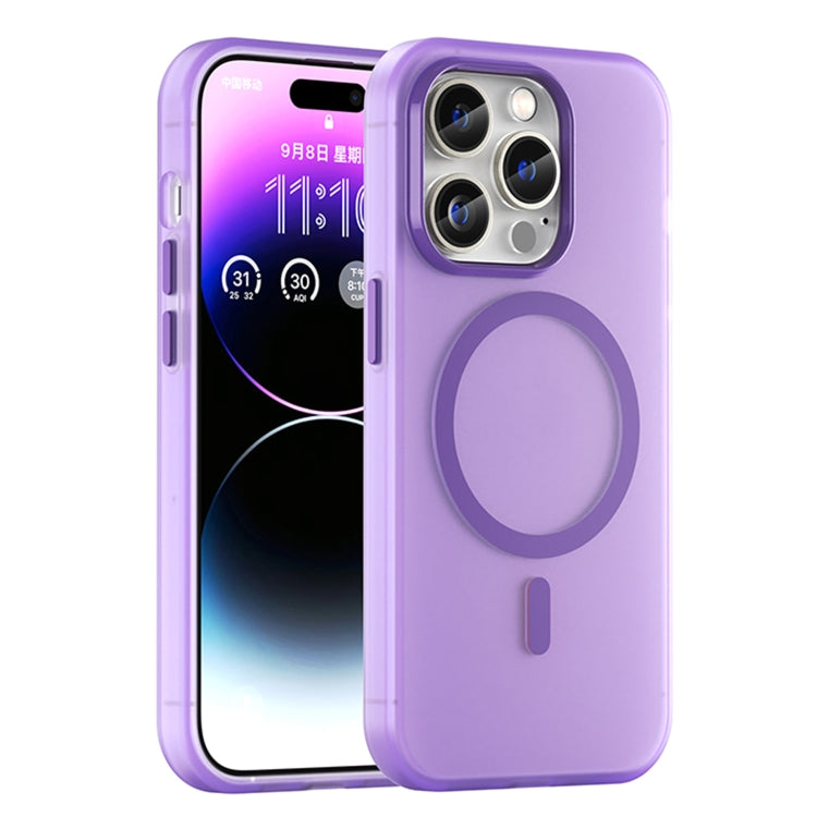 Custodia per telefono MagSafe in TPU satinato traslucido + PC a copertura totale, For iPhone 14, For iPhone 14 Pro