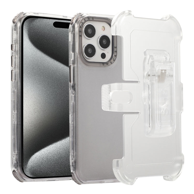 Custodia TPU satinata con clip posteriore per iPhone 15 Pro Max