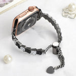 Bracciale a catena con perline di conchiglia, cinturino in metallo, For Apple Watch Series 4 44mm, For Apple Watch Series 4 40mm, For Apple Watch Series 3 38mm, For Apple Watch Series 3 42mm, For Apple Watch Series 2 42mm, For Apple Watch Series 2 38mm