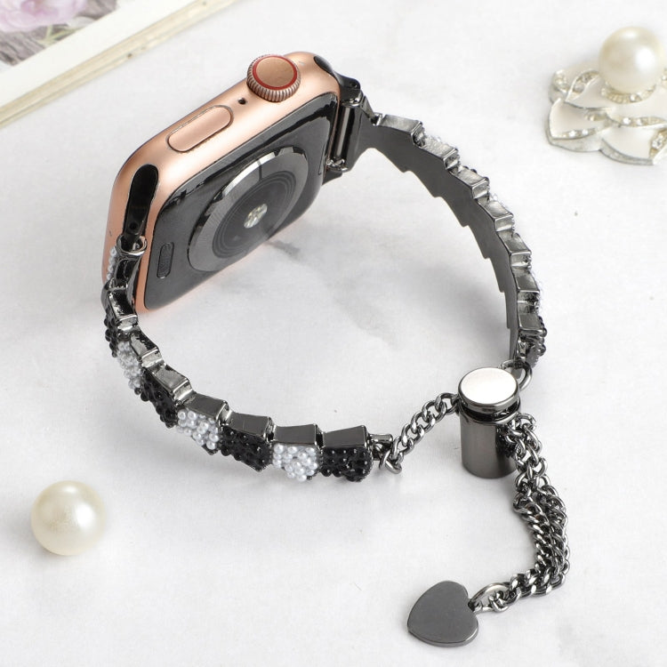 Bracciale a catena con perline di conchiglia, cinturino in metallo, For Apple Watch Series 4 44mm, For Apple Watch Series 4 40mm, For Apple Watch Series 3 38mm, For Apple Watch Series 3 42mm, For Apple Watch Series 2 42mm, For Apple Watch Series 2 38mm