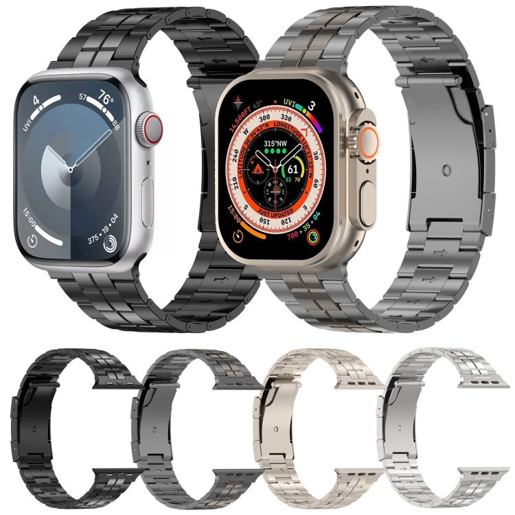 Cinturino per orologio in acciaio al titanio con fibbia tartaruga, For Apple Watch Series 4 44mm, For Apple Watch Series 4 40mm, For Apple Watch Series 3 38mm, For Apple Watch Series 3 42mm, For Apple Watch Series 2 42mm, For Apple Watch Series 2 38mm