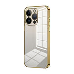 Custodia per telefono con foro fine con placcatura trasparente, For iPhone 14 Pro, For iPhone 14 Pro Max, For iPhone SE 2022 / 2020 / 8 / 7