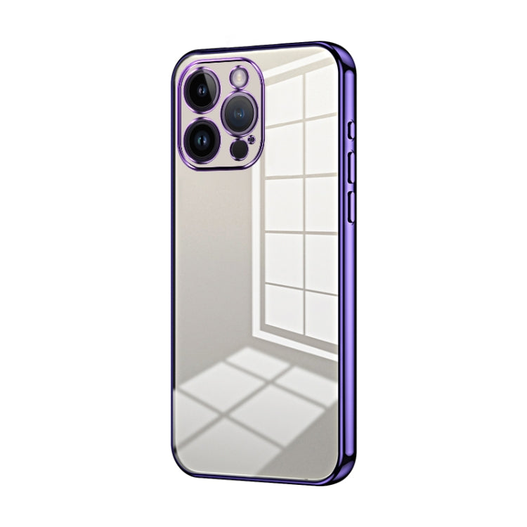 Custodia per telefono con foro fine con placcatura trasparente, For iPhone 14 Pro, For iPhone 14 Pro Max, For iPhone SE 2022 / 2020 / 8 / 7