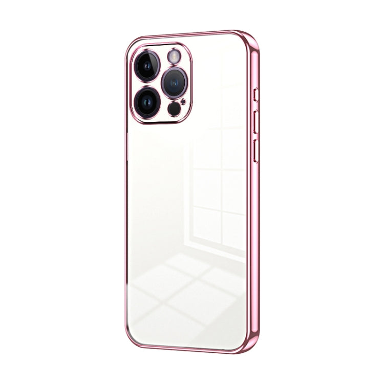 Custodia per telefono con foro fine con placcatura trasparente, For iPhone 14 Pro, For iPhone 14 Pro Max, For iPhone SE 2022 / 2020 / 8 / 7