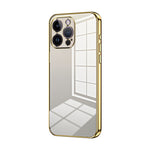 Custodia per telefono con foro fine con placcatura trasparente, For iPhone 14 Pro, For iPhone 14 Pro Max, For iPhone SE 2022 / 2020 / 8 / 7