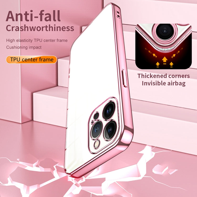 Custodia per telefono con foro fine con placcatura trasparente, For iPhone 13 Pro Max, For iPhone 13 Pro, For iPhone 13