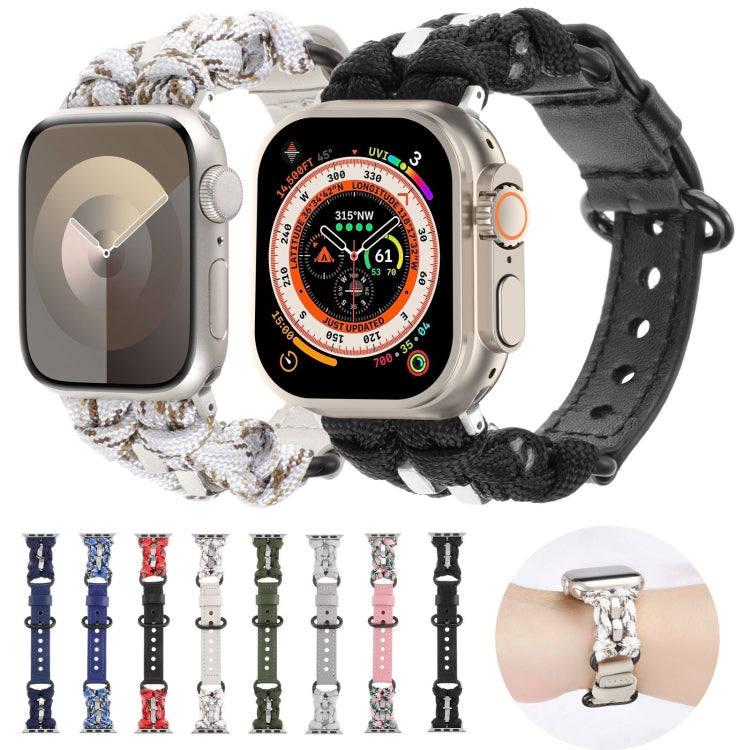 Cinturino per orologio in vera pelle Paracord, For Apple Watch 42mm, For Apple Watch 38mm