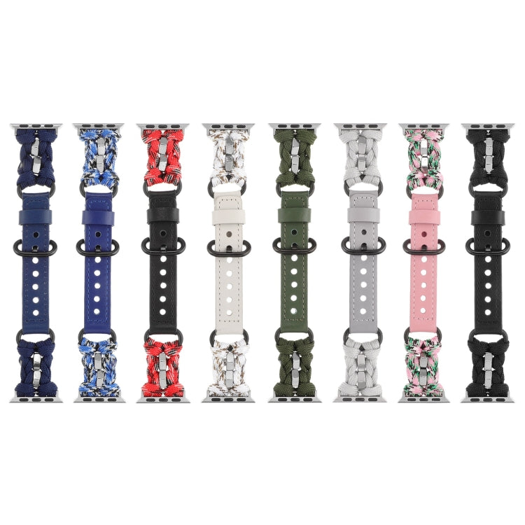 Cinturino per orologio in vera pelle Paracord, For Apple Watch 42mm, For Apple Watch 38mm