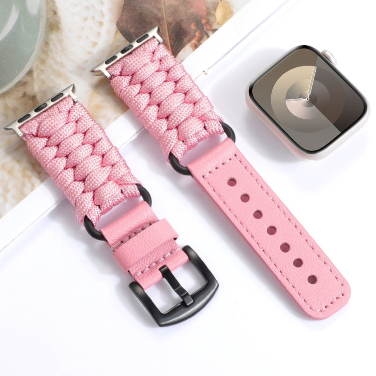 Cinturino per orologio in vera pelle Paracord semplice, For Apple Watch 42mm, For Apple Watch 38mm