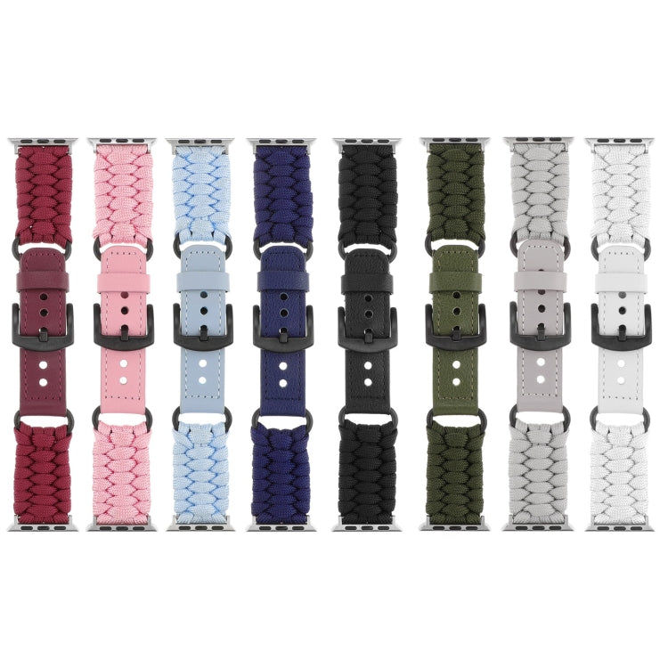Cinturino per orologio in vera pelle Paracord semplice, For Apple Watch 42mm, For Apple Watch 38mm