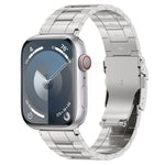 Cinturino per orologio trapezoidale in acciaio al titanio con fibbia di sicurezza, For Apple Watch SE 2023 44mm, For Apple Watch SE 2023 40mm, For Apple Watch Ultra 2 49mm, For Apple Watch Series 9 45mm, For Apple Watch Series 9 41mm                   ...