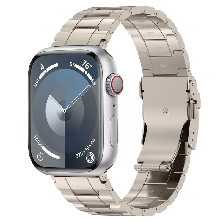 Cinturino per orologio trapezoidale in acciaio al titanio con fibbia di sicurezza, For Apple Watch SE 2023 44mm, For Apple Watch SE 2023 40mm, For Apple Watch Ultra 2 49mm, For Apple Watch Series 9 45mm, For Apple Watch Series 9 41mm                   ...