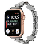 Cinturino per orologio a catena in lega di zinco con fiore a 5 petali, For Apple Watch 42mm, For Apple Watch 38mm