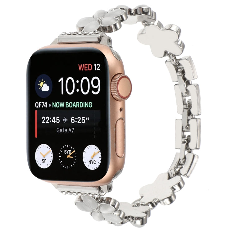 Cinturino per orologio a catena in lega di zinco con fiore a 5 petali, For Apple Watch 42mm, For Apple Watch 38mm