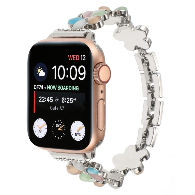 Cinturino per orologio a catena in lega di zinco con fiore a 5 petali, For Apple Watch 42mm, For Apple Watch 38mm