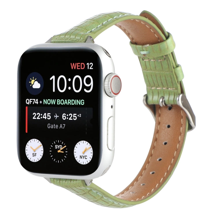 Cinturino sottile in pelle di coccodrillo, For Apple Watch Series 9 45mm, For Apple Watch Series 9 41mm, For Apple Watch Ultra 49mm