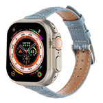 Cinturino sottile in pelle di coccodrillo, For Apple Watch Series 9 45mm, For Apple Watch Series 9 41mm, For Apple Watch Ultra 49mm