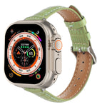 Cinturino sottile in pelle di coccodrillo, For Apple Watch Series 9 45mm, For Apple Watch Series 9 41mm, For Apple Watch Ultra 49mm