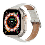 Cinturino sottile in pelle di coccodrillo, For Apple Watch Series 9 45mm, For Apple Watch Series 9 41mm, For Apple Watch Ultra 49mm