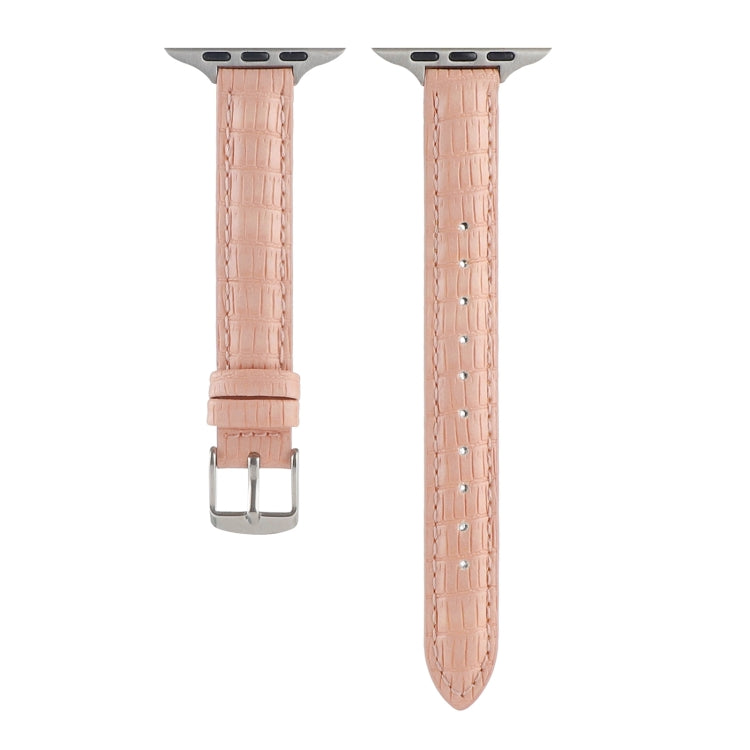 Cinturino sottile in pelle di coccodrillo, For Apple Watch SE 2022 44mm, For Apple Watch Series 7 41mm, For Apple Watch Series 7 45mm