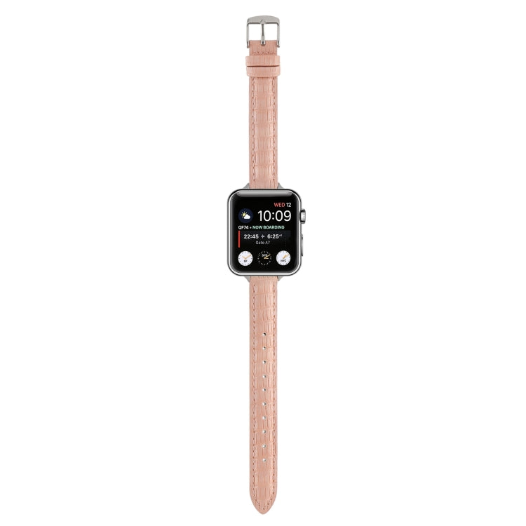 Cinturino sottile in pelle di coccodrillo, For Apple Watch SE 40mm, For Apple Watch SE 44mm, For Apple Watch Series 6 40mm
