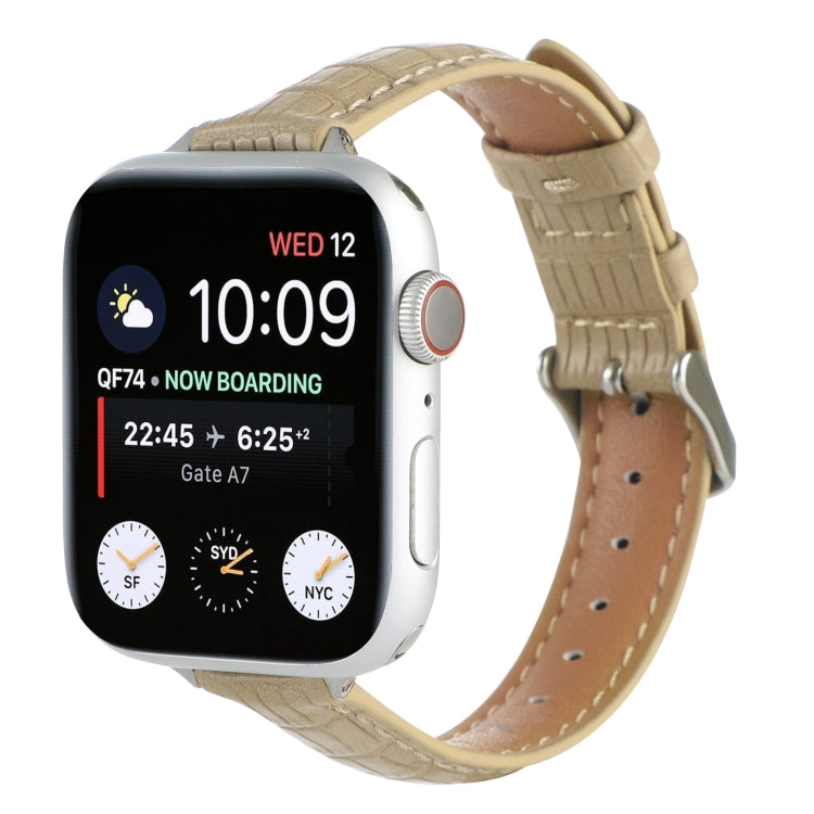Cinturino sottile in pelle di coccodrillo, For Apple Watch SE 40mm, For Apple Watch SE 44mm, For Apple Watch Series 6 40mm