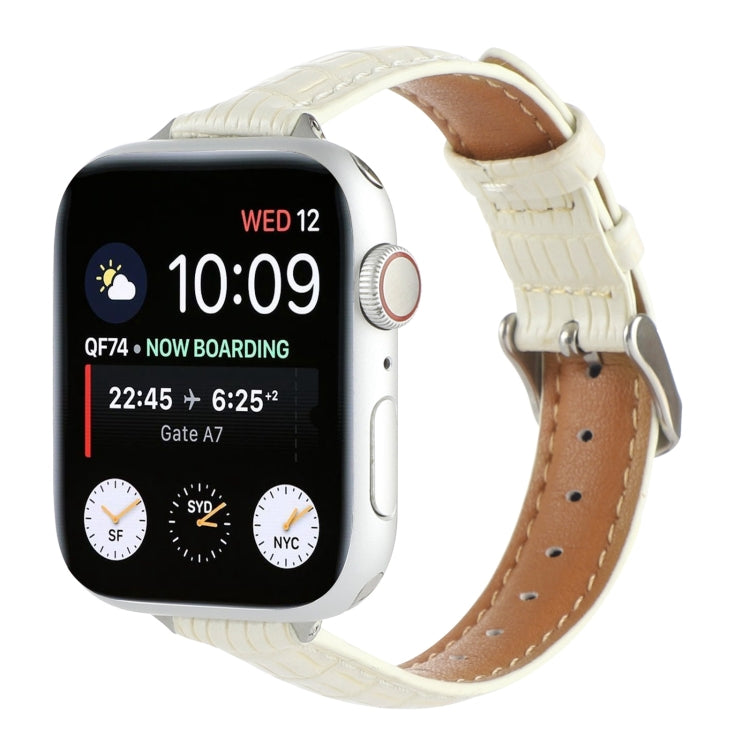 Cinturino sottile in pelle di coccodrillo, For Apple Watch SE 40mm, For Apple Watch SE 44mm, For Apple Watch Series 6 40mm