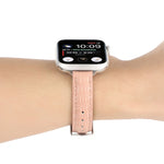 Cinturino sottile in pelle di coccodrillo, For Apple Watch Series 4 44mm, For Apple Watch Series 4 40mm, For Apple Watch Series 3 38mm
