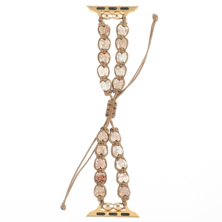 Cinturino per orologio a catena con coulisse e pietre a cuore, For Apple Watch 42mm, For Apple Watch 38mm
