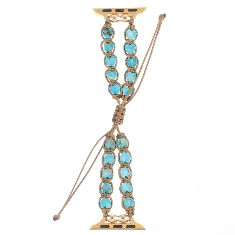 Cinturino per orologio a catena con coulisse e pietre a cuore, For Apple Watch 42mm, For Apple Watch 38mm