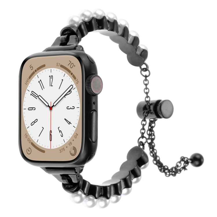 Cinturino per orologio in metallo con bracciale di perle, For Apple Watch SE 2023 44mm, For Apple Watch SE 2023 40mm, For Apple Watch Ultra 2 49mm, For Apple Watch Series 9 45mm, For Apple Watch Series 9 41mm, For Apple Watch Ultra 49mm
