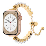 Cinturino per orologio in metallo con bracciale di perle, For Apple Watch SE 2023 44mm, For Apple Watch SE 2023 40mm, For Apple Watch Ultra 2 49mm, For Apple Watch Series 9 45mm, For Apple Watch Series 9 41mm, For Apple Watch Ultra 49mm