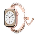 Cinturino per orologio in metallo con bracciale di perle, For Apple Watch Series 4 44mm, For Apple Watch Series 4 40mm, For Apple Watch Series 3 38mm, For Apple Watch Series 3 42mm, For Apple Watch Series 2 42mm, For Apple Watch Series 2 38mm