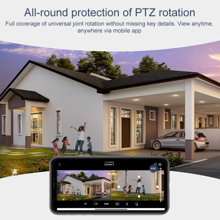 Telecamera IP tripla con cupola WiFi e allarme AI
