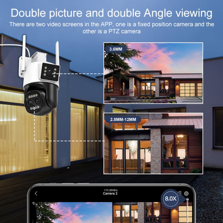 Telecamera IP tripla con cupola WiFi e allarme AI