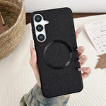 Custodia tessuto con anello magnetico per Samsung S25+ 5G