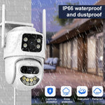 Tripla fotocamera WiFi 3MP con interfono vocale e visione notturn