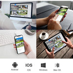 Tripla fotocamera WiFi 3MP con interfono vocale e visione notturn