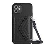 Custodia per telefono RFID con struttura rombica e cordino lungo, For iPhone 12 mini, For iPhone 11 Pro Max, For iPhone 11, For iPhone 11 Pro