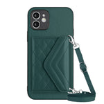 Custodia per telefono RFID con struttura rombica e cordino lungo, For iPhone 13 mini, For iPhone 12, For iPhone 12 Pro Max, For iPhone 12 Pro