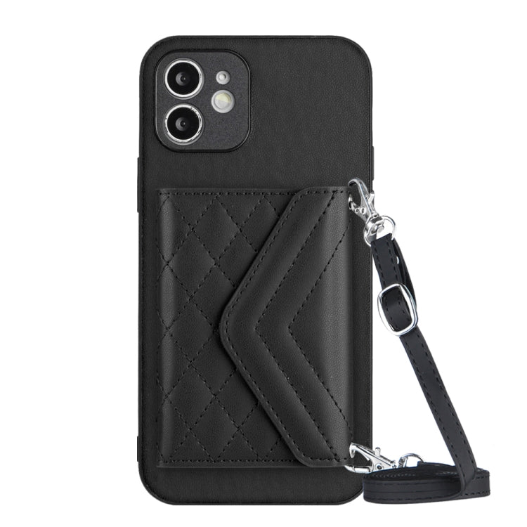 Custodia per telefono RFID con struttura rombica e cordino lungo, For iPhone 13 mini, For iPhone 12, For iPhone 12 Pro Max, For iPhone 12 Pro