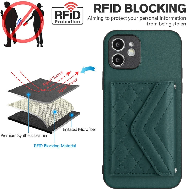 Custodia per telefono RFID con struttura rombica e cordino lungo, For iPhone 12 mini, For iPhone 11 Pro Max, For iPhone 11, For iPhone 11 Pro