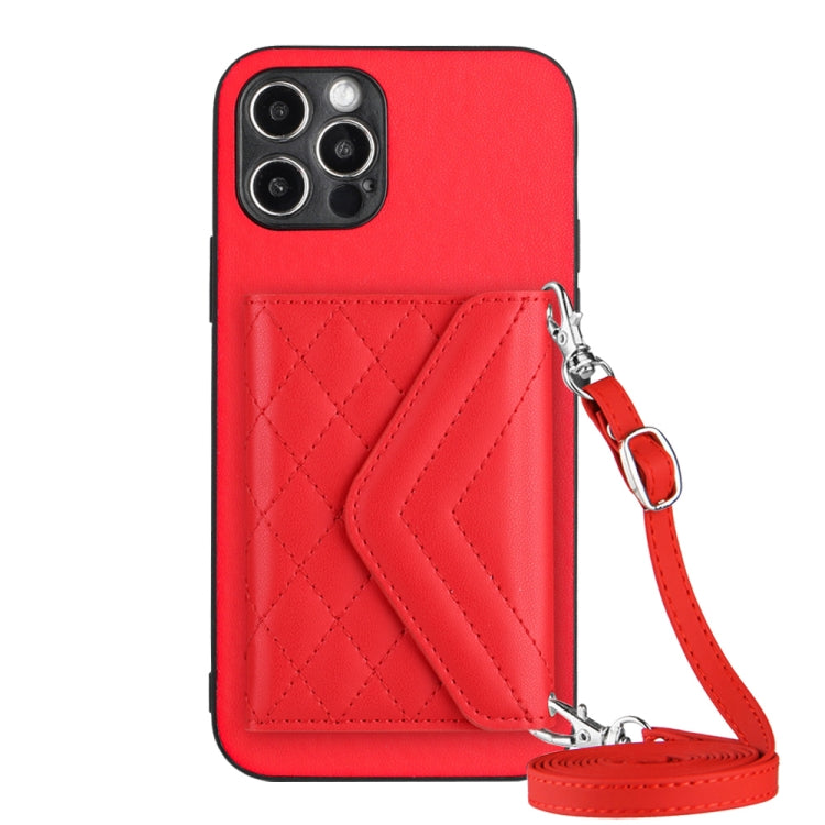 Custodia per telefono RFID con struttura rombica e cordino lungo, For iPhone 13 mini, For iPhone 12, For iPhone 12 Pro Max, For iPhone 12 Pro