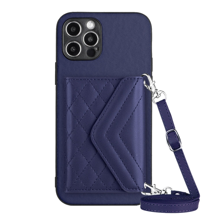 Custodia per telefono RFID con struttura rombica e cordino lungo, For iPhone 13 mini, For iPhone 12, For iPhone 12 Pro Max, For iPhone 12 Pro