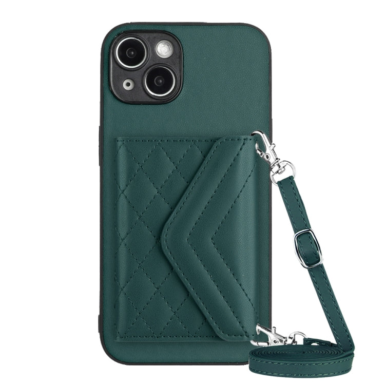 Custodia per telefono RFID con struttura rombica e cordino lungo, For iPhone 14 Plus, For iPhone 14, For iPhone 14 Pro, For iPhone 14 Pro Max