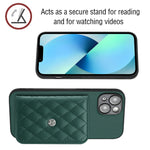 Custodia per telefono RFID con struttura rombica e cordino lungo, For iPhone 14 Plus, For iPhone 14, For iPhone 14 Pro, For iPhone 14 Pro Max